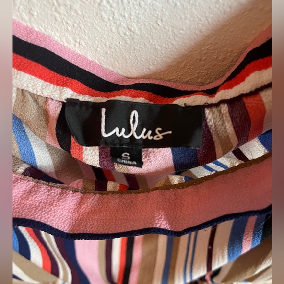 Lulus off the shoulder striped multicolor top - Picture 3 of 7